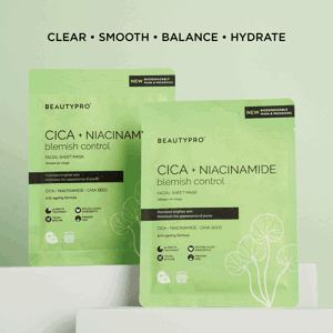 BEAUTY PRO CICA + NIACINAMIDE Facial Sheet Mask - 100% Biodegradable